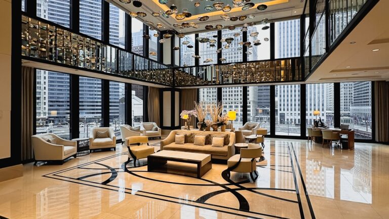 Featured image of the lobby in the Langham Hotel, Chicago